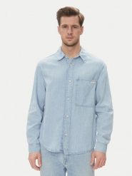 Calvin Klein Jeans Koszula jeansowa J30J327508 Niebieski Regular Fit. Niebieskie koszule męskie Calvin Klein Jeans, m, bez wzorów, z bawełny, bez kołnierzyka, bez ramiączek. Za 269.99 zł.