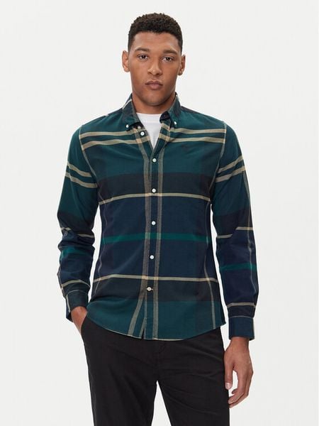 Barbour Koszula MSH4994TN23 Zielony Tailored Fit. Zielone koszule męskie Barbour, m, bez wzorów, z bawełny, bez kołnierzyka, bez ramiączek. Za 309.99 zł.