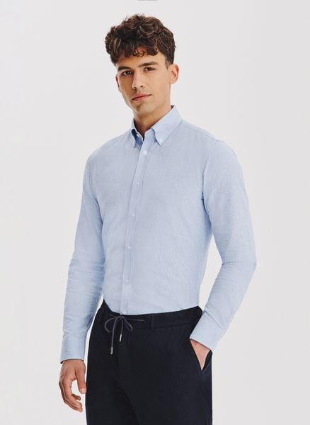 PAKO LORENTE - Niebieska koszula w pepitkę. Niebieskie koszule męskie Pako Lorente, l, bez wzorów, z bawełny, bez kołnierzyka, bez ramiączek. Za 199.99 zł.