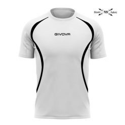 Unisex givova biegnąca koszula biała/czarna L - Oddychający i lekki. Białe koszule męskie Givova, l, bez wzorów, bez kołnierzyka, bez ramiączek. Za 198.99 zł.