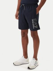 EA7 Emporio Armani Szorty sportowe 7M001315 AF13512 Granatowy Regular Fit. Niebieskie szorty sportowe męskie EA7 Emporio Armani, bez wzorów, z bawełny, sportowe. Za 409.99 zł.
