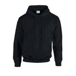 Bluza Z Kapturem Dla Dorosłych Unisex Heavy Blend. Czarne bluzy nierozpinane męskie GILDAN, m, bez wzorów, bez ramiączek, z kapturem. Za 73.99 zł.