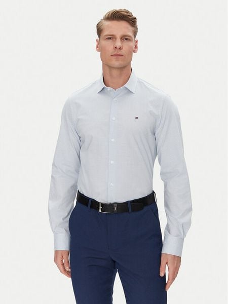 Tommy Hilfiger Koszula MW0MW38961 Błękitny Slim Fit. Niebieskie koszule męskie Tommy Hilfiger, m, bez wzorów, z bawełny, bez kołnierzyka, bez ramiączek. Za 209.99 zł.