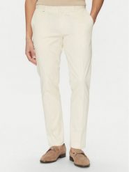 BOSS Spodnie garniturowe C-Genius 50539970 Écru Slim Fit. Eleganckie spodnie męskie Boss, bez wzorów, z bawełny. Za 415.62 zł.