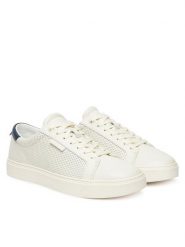 Calvin Klein Sneakersy Clean Cup Low Laceup Perf Lth HM0HM01870 Biały. Białe buty sportowe na co dzień męskie Calvin Klein, m, bez wzorów, ze skóry, bez ramiączek, bez kaptura. Za 429.99 zł.