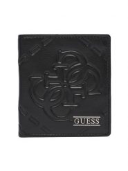 Guess Portfel SMBOMG LEA18 Czarny. Czarne portfele męskie Guess, z aplikacjami, ze skóry. Za 259.99 zł.