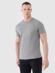 4F Koszulka treningowa szybkoschnąca męska - szara XL. Szare t-shirty sportowe męskie 4f, m, bez wzorów, z dzianiny, klasyczne, bez ramiączek. Za 99.99 zł.