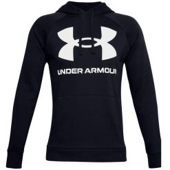 Bluza treningowa treningowa męska Under Armour Rival Fleece Big Logo HD. Czarne bluzy nierozpinane męskie Under Armour, l, bez wzorów, sportowe, bez ramiączek, bez kaptura. Za 129.99 zł.