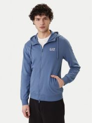 EA7 Emporio Armani Bluza 8NPM33 PJVRZ UB064 Niebieski Regular Fit. Niebieskie bluzy rozpinane męskie EA7 Emporio Armani, m, bez wzorów, z bawełny, bez ramiączek, bez kaptura. Za 479.99 zł.