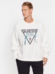 Guess Bluza Z3BQ08 KBXX1 Biały Regular Fit. Białe bluzy nierozpinane męskie Guess, l, z aplikacjami, z bawełny, bez ramiączek, bez kaptura. Za 269.99 zł.