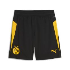 Męskie szorty treningowe Borussia Dortmund PUMA Black Faster Yellow. Czarne szorty sportowe męskie Puma, bez wzorów, sportowe. Za 199.00 zł.
