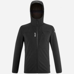 Kurtka softshell męska Millet Magma Shield Hoodie. Czarne kurtki męskie Millet, m, bez wzorów, z softshellu, sportowe, bez ramiączek, bez kaptura. Za 689.99 zł.