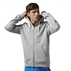 Bluza sportowa męska Reebok EL Fleece FZ. Szare bluzy rozpinane męskie Reebok, m, bez wzorów, sportowe, bez ramiączek, z kapturem. Za 355.00 zł.