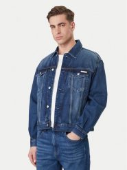 Calvin Klein Jeans Kurtka jeansowa 90s LV04RF705G Granatowy Regular Fit. Niebieskie kurtki męskie Calvin Klein Jeans, l, bez wzorów, z bawełny, bez ramiączek, bez kaptura. Za 489.99 zł.