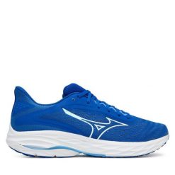Buty do biegania Mizuno. Niebieskie buty do biegania męskie Mizuno, bez wzorów, bez zapięcia, do biegania, mizuno wave. Za 399.99 zł.