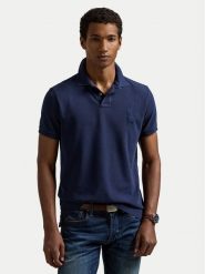 Polo Ralph Lauren Polo 710938137006 Granatowy Slim Fit. Niebieskie koszulki polo męskie Polo Ralph Lauren, m, bez wzorów, z bawełny, bez kołnierzyka, bez ramiączek. Za 469.99 zł.