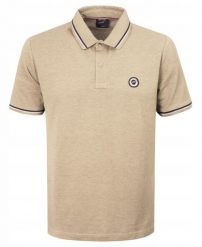 Męska, Bawełniana Koszulka Polo - Pako Jeans - Beżowa. Brązowe koszulki polo męskie Pako Jeans, l, bez wzorów, z bawełny, casualowe, bez kołnierzyka, bez ramiączek. Za 119.00 zł.