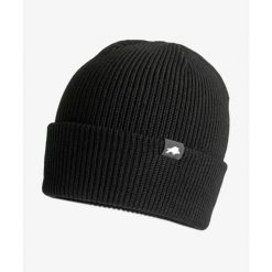 Czapka zimowa DZIK® czarna. Czarne czapki męskie DZIK, na zimę, bez wzorów, ze skóry. Za 139.99 zł.