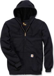 Carhartt Bluza Carhartt Midweight Hooded ZIP Black. Czarne bluzy nierozpinane męskie Carhartt, m, bez wzorów, bez ramiączek, bez kaptura. Za 265.11 zł.