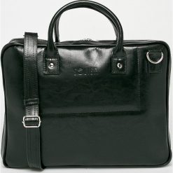 Solier - Torba skórzana. Czarne torby na laptopa męskie Solier, w paski, z materiału. Za 499.90 zł.