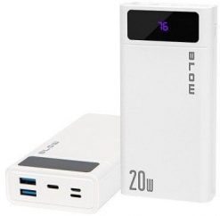 BLOW POWER BANK 20000MAH QC+PD 20W + LIGHTNING BIAŁY PB20E. Białe powerbanki Blow. Za 79.16 zł.