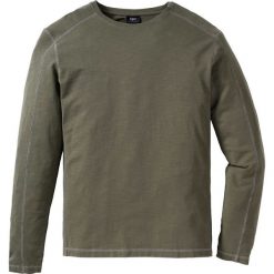 Shirt z bawełny pique , długi rękaw, Regular Fit bonprix ciemnooliwkowy. Koszulki męskie z długim rękawem marki 4f. Za 49.99 zł.