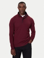 KARL LAGERFELD Sweter 655005 554399 Bordowy Slim Fit. Czerwone kardigany męskie KARL LAGERFELD, m, bez wzorów, z wełny, bez ramiączek. Za 989.99 zł.