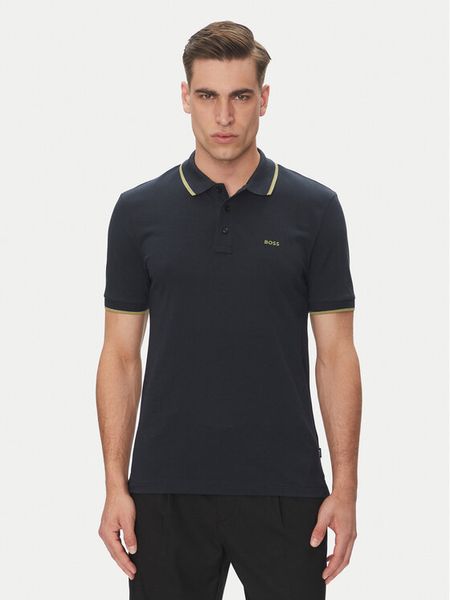 BOSS Polo Parlay 190 50494697 Granatowy Regular Fit. Niebieskie koszulki polo męskie Boss, l, bez wzorów, z bawełny, bez kołnierzyka, bez ramiączek. Za 249.99 zł.