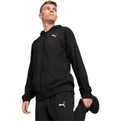 Kurtka Puma Fit Woven Full Zip Jacket, Mężczyźni. Czarne kurtki męskie Puma, m, bez wzorów, z syntetyku, bez ramiączek, bez kaptura. Za 290.00 zł.