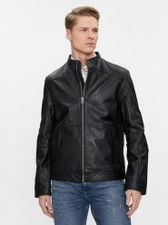 Hugo Kurtka skórzana Lokis2 50513322 Czarny Slim Fit. Czarne kurtki męskie Hugo, l, bez wzorów, ze skóry, bez ramiączek, bez kaptura. Za 2,299.00 zł.