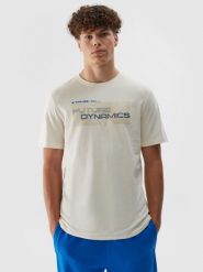 4F T-shirt regular z nadrukiem męski - biały S. Białe t-shirty męskie 4f, m, bez wzorów, z bawełny, bez kołnierzyka, bez ramiączek. W wyprzedaży za 29.99 zł.
