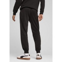 Męskie spodnie poliestrowe Essentials z logo No. 1 PUMA Black. Czarne spodnie na co dzień męskie Puma, bez wzorów, prążkowane, sportowe. W wyprzedaży za 114.00 zł.