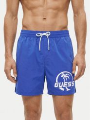Guess Szorty kąpielowe F6GT01 WN162 Niebieski Regular Fit. Niebieskie kąpielówki męskie Guess, l, z aplikacjami, z syntetyku. Za 236.99 zł.