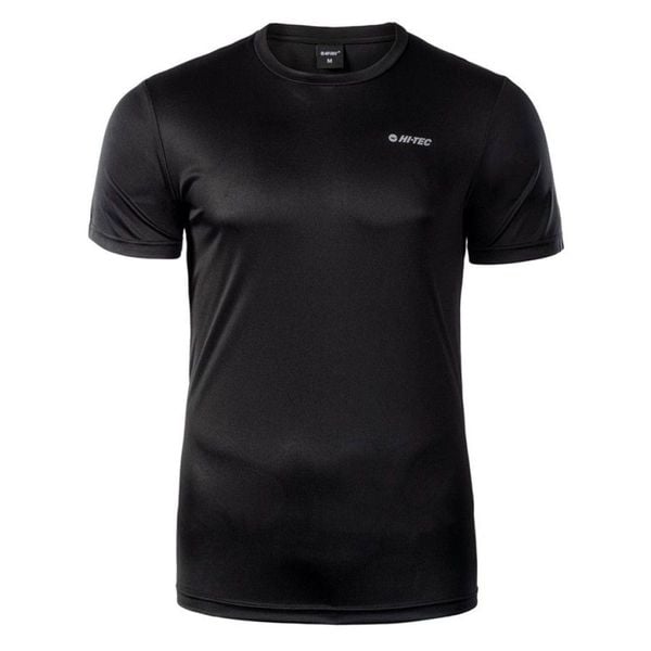 Koszulka męska Hi-Tec Sibic - czarna, Rozmiar M. Czarne t-shirty męskie Hi-tec, l, bez wzorów, z dzianiny, bez kołnierzyka, bez ramiączek. Za 36.99 zł.