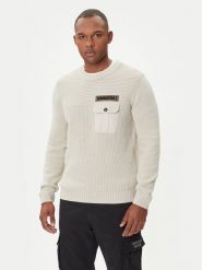 Aeronautica Militare Sweter 252MA1573UL00539 Beżowy Regular Fit. Brązowe kardigany męskie Aeronautica Militare, m, bez wzorów, z bawełny, bez ramiączek. Za 919.99 zł.
