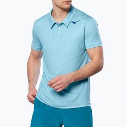 Koszulka polo tenisowa męska Mizuno Charge Shadow Polo. Niebieskie koszulki polo męskie Mizuno, m, bez wzorów, sportowe, bez kołnierzyka, bez ramiączek. Za 249.99 zł.