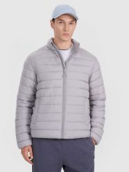 4F Kurtka puchowa z wypełnieniem syntetycznym męska - szara XL. Szare kurtki męskie 4f, m, bez wzorów, z dzianiny, eleganckie, bez ramiączek, bez kaptura. Za 229.99 zł.