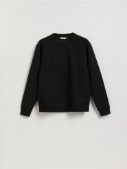 Bluza regular z bawełną - czarny. Czarne bluzy nierozpinane męskie Reserved, l, bez wzorów, z bawełny, bez ramiączek, bez kaptura. Za 99.99 zł.