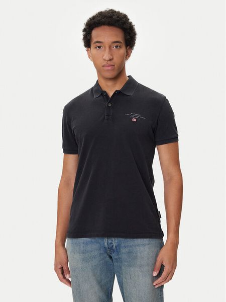Napapijri Polo Elbas NP0A4GDL Czarny Regular Fit. Czarne koszulki polo męskie Napapijri, m, bez wzorów, z bawełny, bez kołnierzyka, bez ramiączek. Za 159.99 zł.