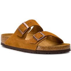 Klapki Birkenstock. Brązowe klapki i japonki męskie Birkenstock, bez wzorów. Za 349.99 zł.