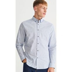 Wzorzysta koszula slim fit - Granatowy. Niebieskie koszule męskie Reserved. Za 99.99 zł.