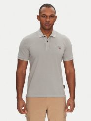 Napapijri Polo Elbas NP0A4GDL Szary Regular Fit. Szare koszulki polo męskie Napapijri, m, bez wzorów, z bawełny, bez kołnierzyka, bez ramiączek. Za 179.99 zł.