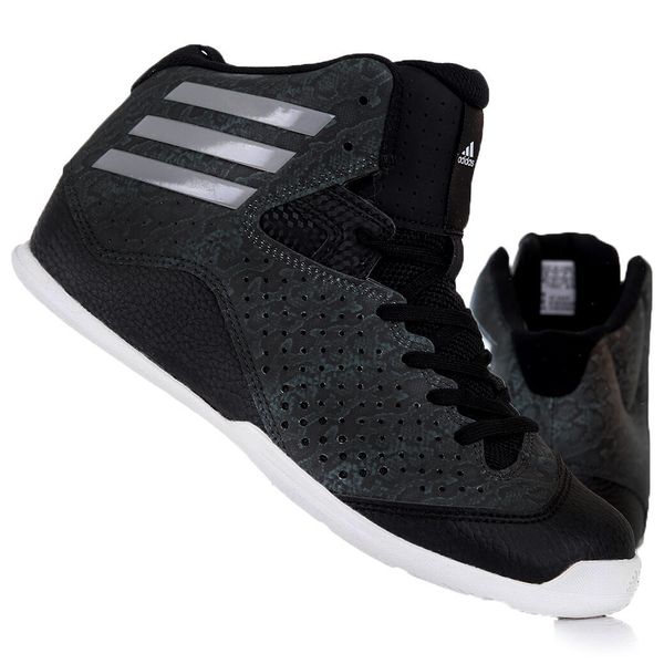 Buty Unisex sportowe do koszykówki ADIDAS NXT LVL SPD IV K. Czarne buty do biegania męskie ADIDAS, bez wzorów, bez zapięcia, do koszykówki. W wyprzedaży za 119.00 zł.