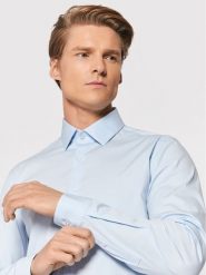 Calvin Klein Koszula Poplin K10K108229 Niebieski Slim Fit. Niebieskie koszule męskie Calvin Klein, m, bez wzorów, z bawełny, bez kołnierzyka, bez ramiączek. Za 219.99 zł.