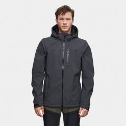 Kurtka męska softshell Alpinus Roignais. Czarne kurtki softshell męskie Alpinus, m, bez wzorów, z softshellu, bez kaptura, trekkingowe. Za 399.00 zł.