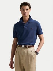 Polo Ralph Lauren Polo 710536856459 Granatowy Slim Fit. Niebieskie koszulki polo męskie Polo Ralph Lauren, m, bez wzorów, z bawełny, bez kołnierzyka, bez ramiączek. Za 339.99 zł.