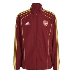 Kurtka z dresu Arsenal Ubp Tt Marnob 2024/25. Czerwone kurtki męskie ADIDAS, bez wzorów, z dresówki, sportowe, bez ramiączek, bez kaptura. W wyprzedaży za 272.50 zł.
