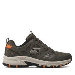 Półbuty Skechers. Zielone codzienne półbuty męskie Skechers, bez wzorów, bez obcasa, bez zapięcia. Za 269.99 zł.