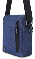 Męska, Materiałowa Torebka, Saszetka, Listonoszka - Pako Jeans - Granat. Niebieskie saszetki męskie Pako Jeans, bez wzorów, z jeansu, małe. Za 45.00 zł.