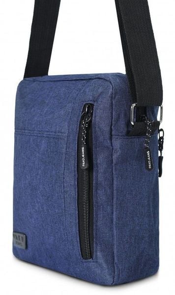 Męska, Materiałowa Torebka, Saszetka, Listonoszka - Pako Jeans - Granat. Niebieskie saszetki męskie Pako Jeans, bez wzorów, z jeansu, małe. Za 45.00 zł.
